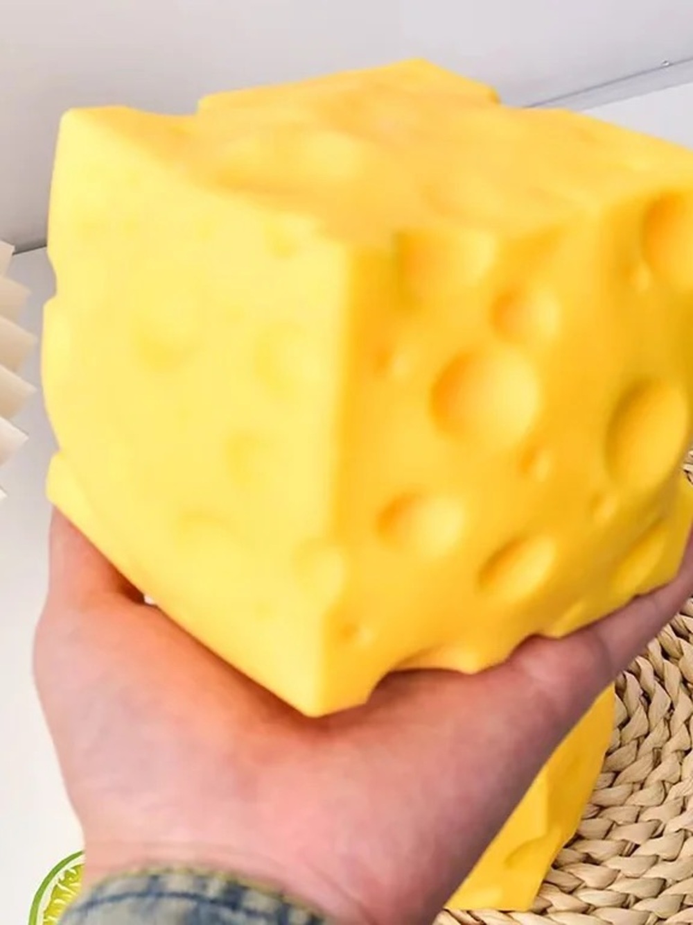 Jumbo Cheese Squishy Fidget Toy - Picture 4 of 8